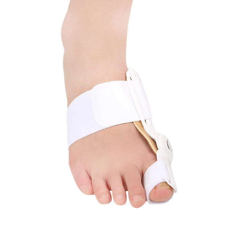 Bunion Corrector Braces with metatarsal arch support, adjustable straps, and polycarbonate bracket for toe realignment