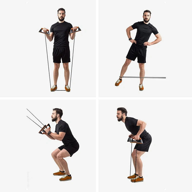 Push Up Board with Elastic Belt for home gym training
