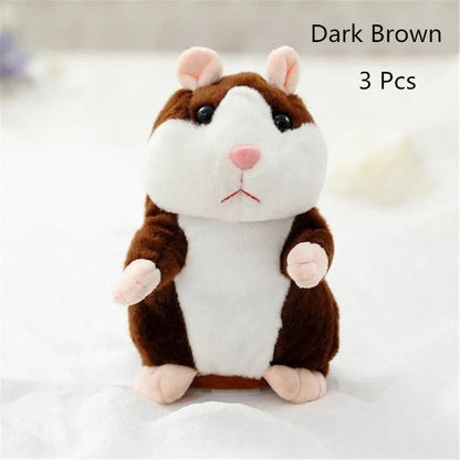 15CM Little Talking Hamster Toy in light brown, dark brown, and grey