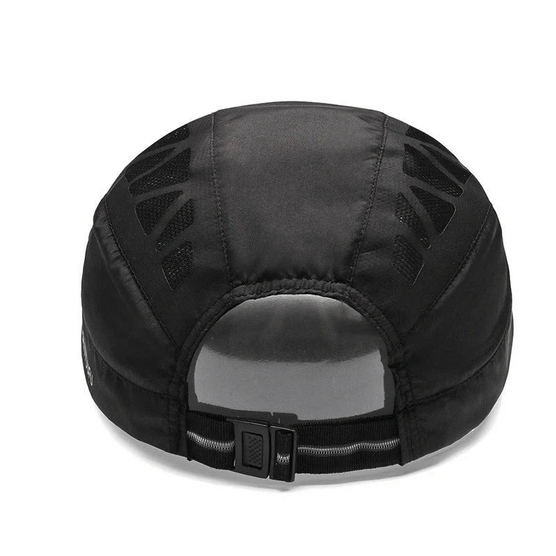 Breathable mesh beret hat in black, grey, dark grey, and navy blue for summer wear