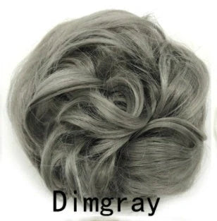 Synthetic wavy curly messy hair bun for women, 12cm diameter, high temperature wire