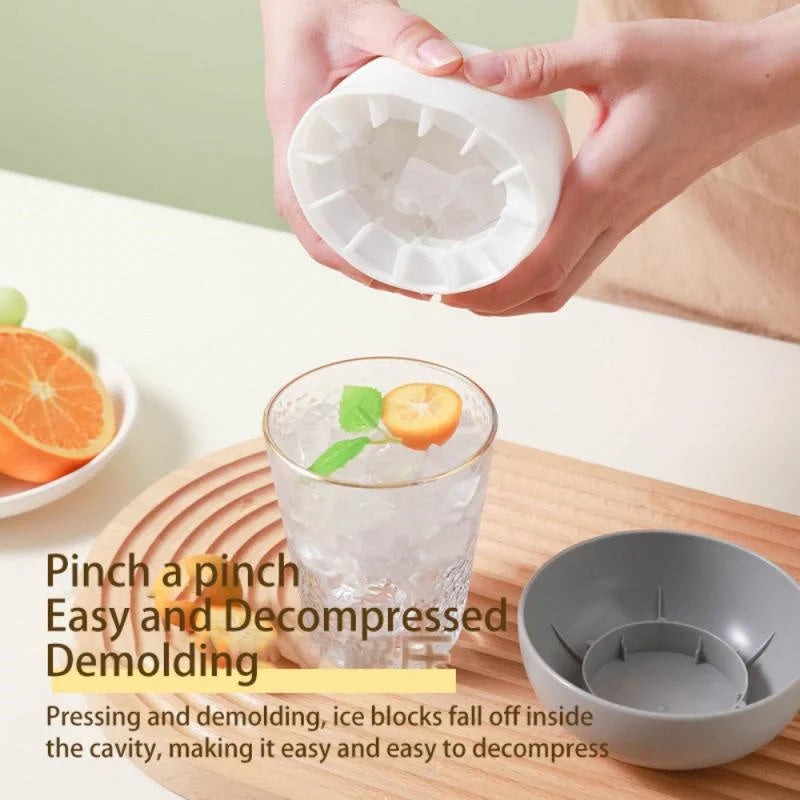 Silicone mushroom-shaped ice cup mold for easy ice making and demoulding