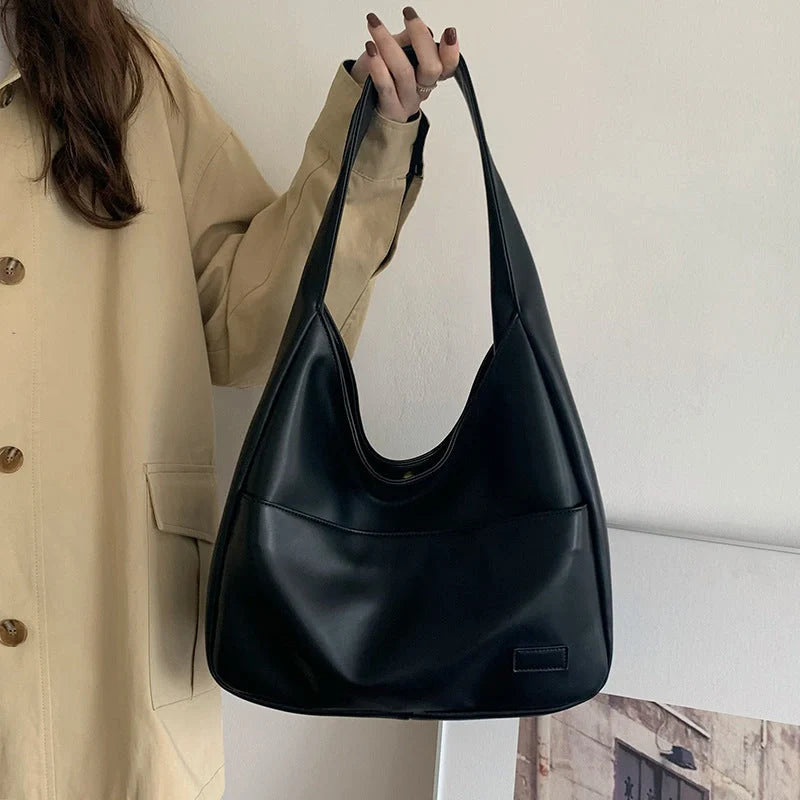 Spacious Women's Tote Bag in Brown, Black, and White Colours with Comfortable Shoulder Straps