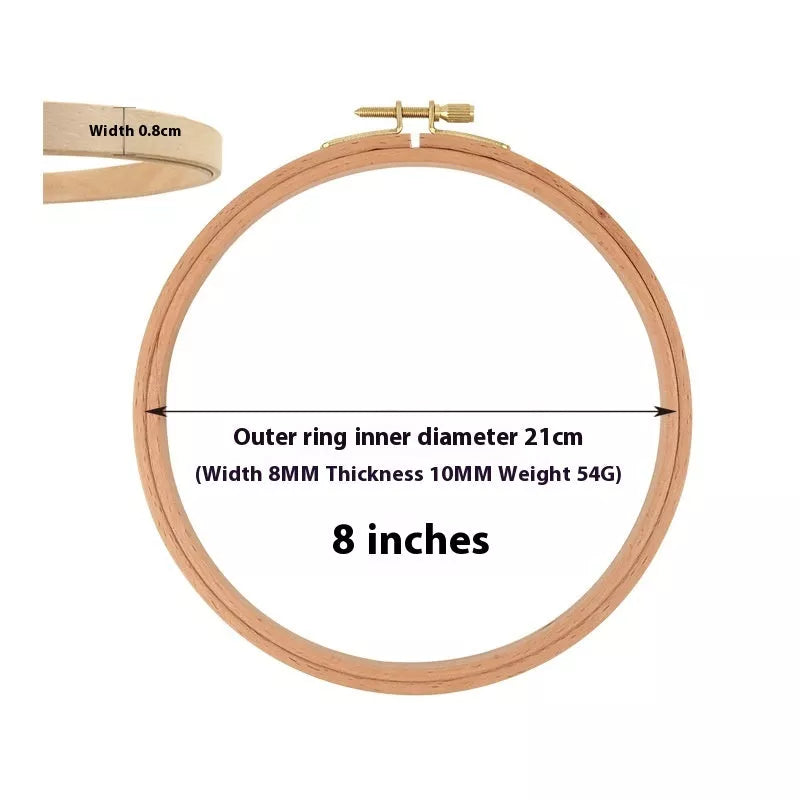 Adjustable Cross Wreath in bamboo for embroidery frames, sizes 4 to 12 inches