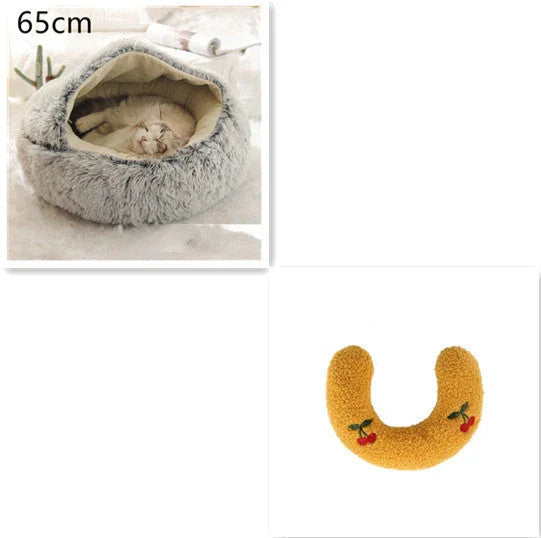 Cozy and comfortable 2-in-1 pet bed for cats and dogs, featuring plush, warm, and soft materials