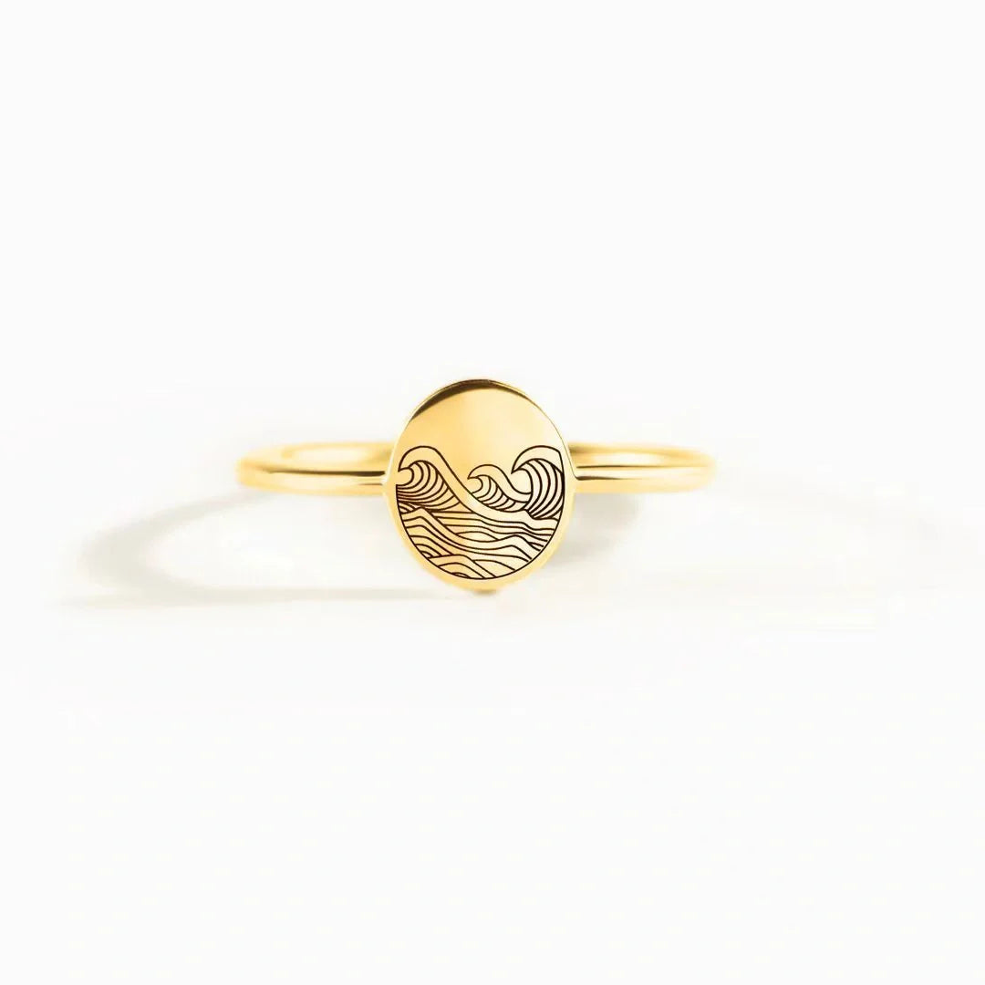 Elegant 925 Sterling Silver Storm Wave Ring in White or Yellow Gold for UK Women's Fashion