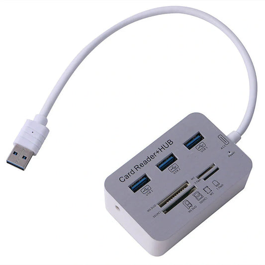 Sleek silver USB 3.0 hub with LED indicator for fast data transfer