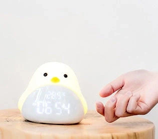 Time Bird Smart Clock with cartoon bird design, LED display, and night light feature