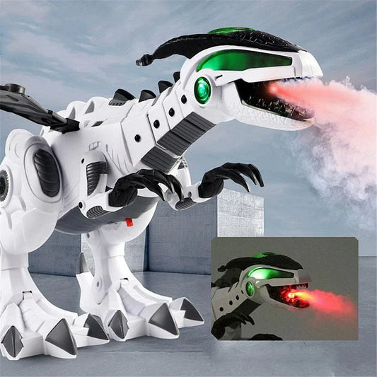 Roaming Robotic Dragon Toy with Lifelike Movement, Flashing Lights, Sounds, and Water Spray Effects
