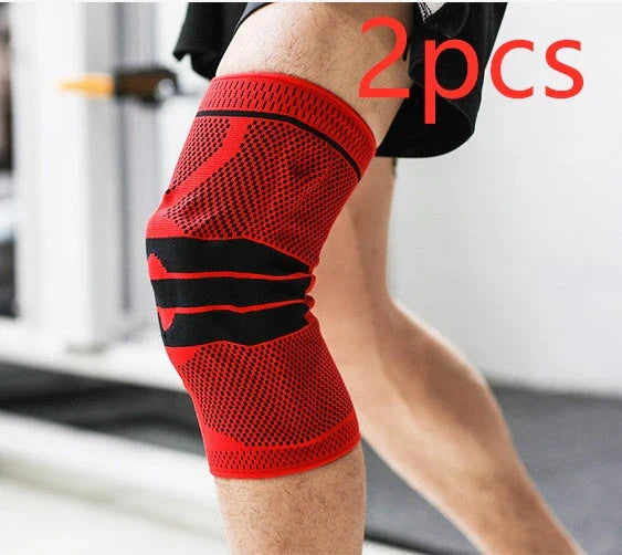 Protective Sports Knee Sleeves for Running and Fitness made of durable nylon material with adjustable strap for customized fit