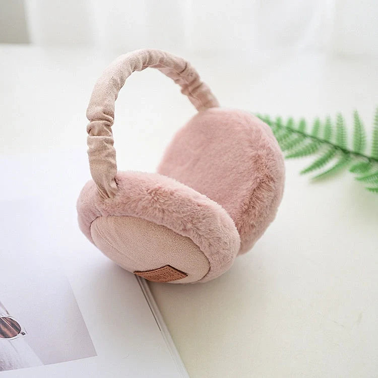 Bluetooth Earmuffs Headphones with warm plush lining for winter comfort