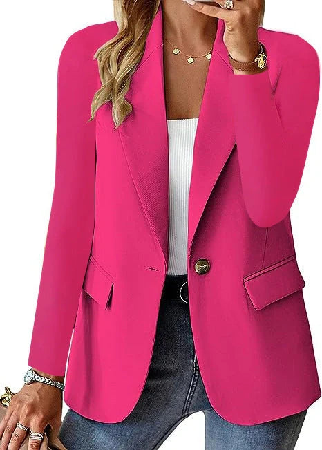 Women's Autumn Long Sleeve Polyester Cardigan with Pockets in various colours