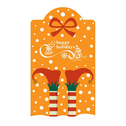 Festive car ornament hanging from rearview mirror with Christmas designs