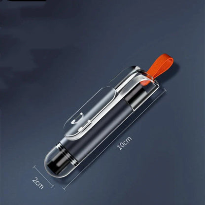 Mini portable car safety hammer in dark blue and Chinese red, compact emergency tool