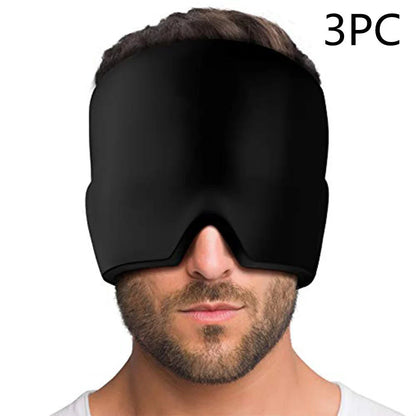 Soothing Ice Therapy Eye Mask for Headache and Migraine Relief, Flexible Gel Material, Adjustable Strap