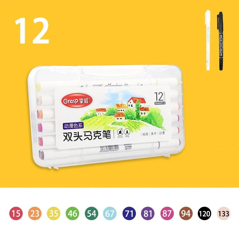 Master Double-headed Marker Art Brush Painting Set Oily 48-color for animation