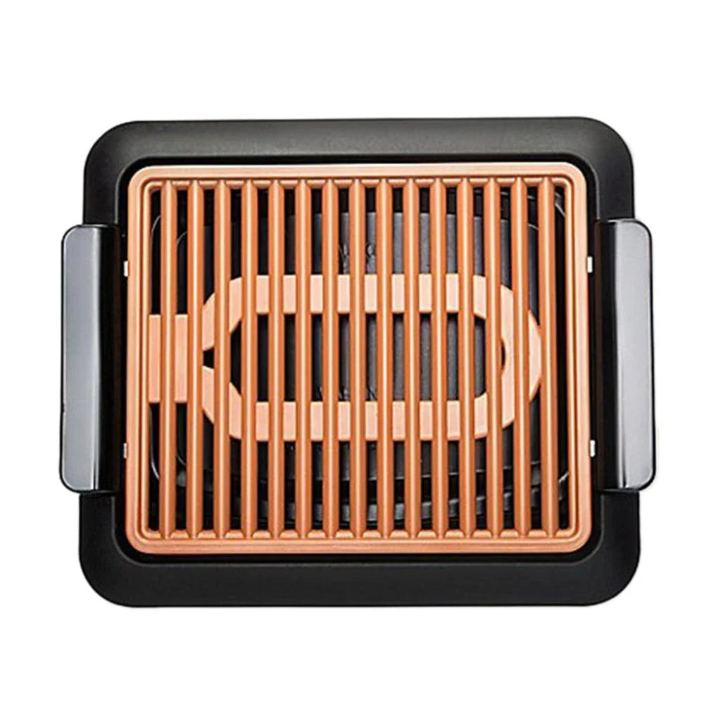 Premium nonstick electric grill with temperature control for indoor barbecue-style cooking