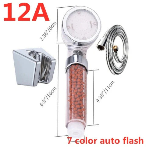 Color Changing LED Shower Head with temperature display and high-pressure flow