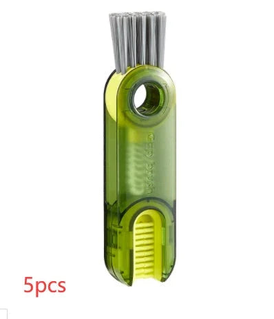 Versatile multi-purpose bottle cleaning brush set with spiral design for reaching into narrow crevices and tough-to-clean areas