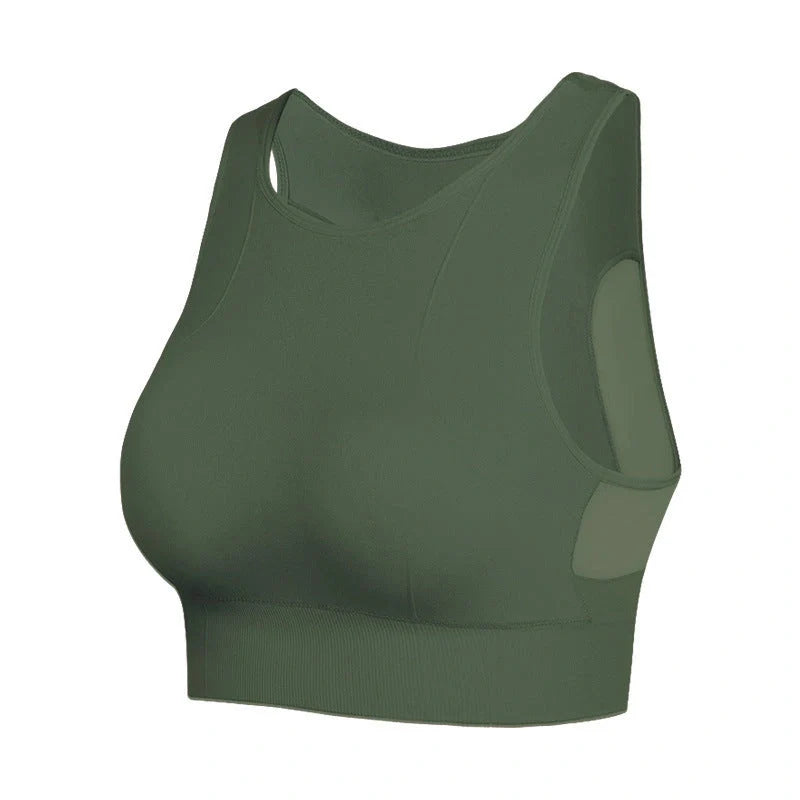 No Underwire Mesh Beauty Back Double-decker Sports Bra in various colors and sizes