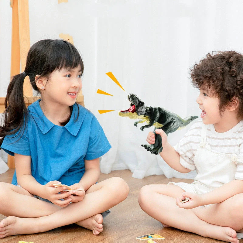 Green battery-free telescopic spring swing dinosaur toy for children
