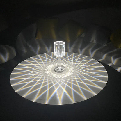 Crystal Diamond Line Atmosphere Remote Control Touch Night Light on a bedside table