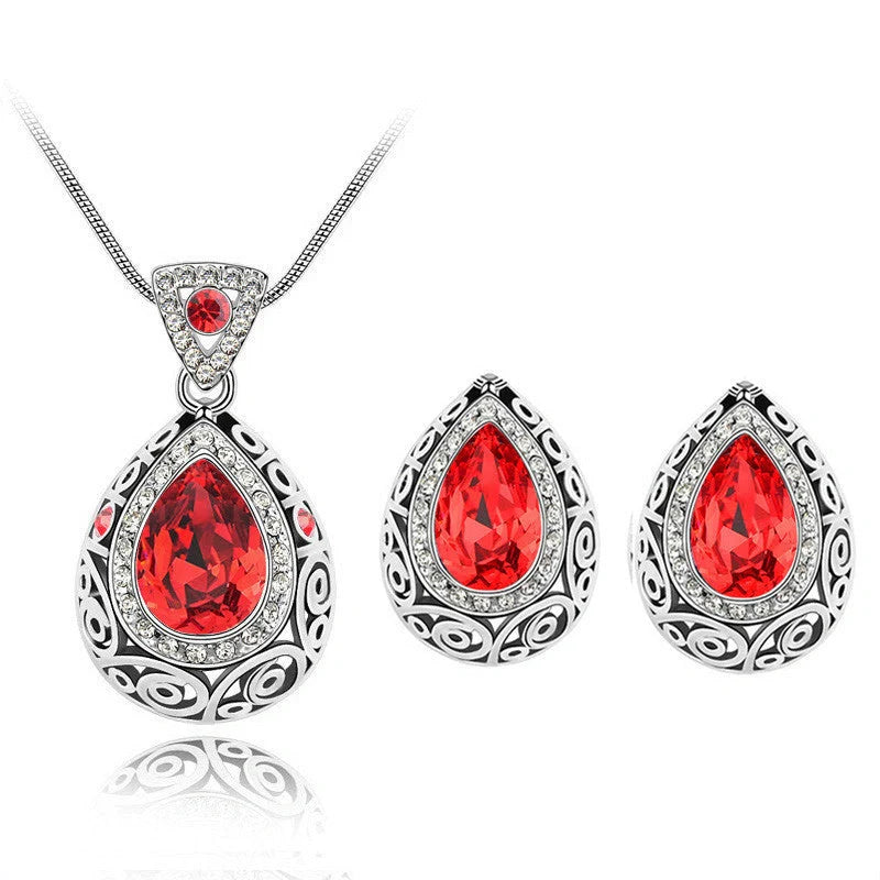 Austria crystal guard water droplet necklace with adjustable snake bone chain and artificial crystal pendant