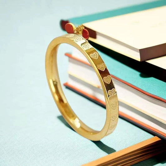 Elegant titanium steel wave ring for women with no-fading electroplating