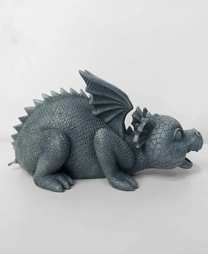 Charming resin dinosaur fountain ornament with flowing water feature for home and garden decoration
