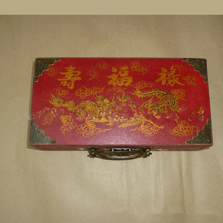 Handcrafted antique terracotta chess set with folding wooden board