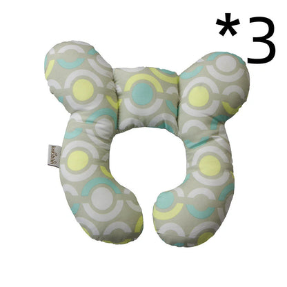 U-shaped baby head support pillow in pure cotton for car safety seats