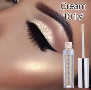 PHOERA Glitter & Glow Liquid Eyeshadow set showcasing 12 vibrant colours with 3D metallic effects