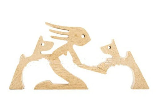 Nordic style wooden desktop ornament with animal design and polished finish