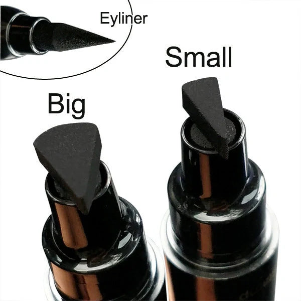 Double-headed wing seal eyeliner with carbon black formula for smudge-proof application