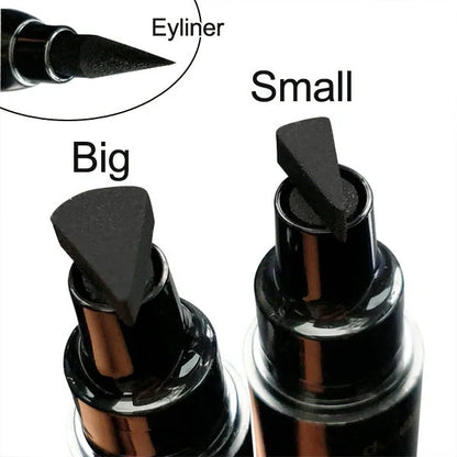 Double-headed wing seal eyeliner with carbon black formula for smudge-proof application