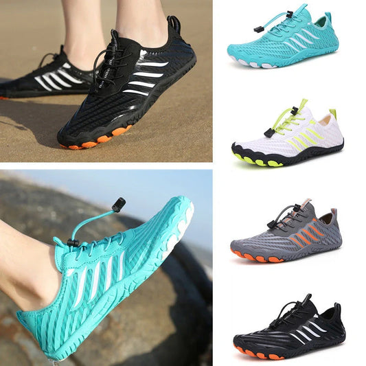 Leisure swimming wading shoes in grey, black, white, and moonlight colours