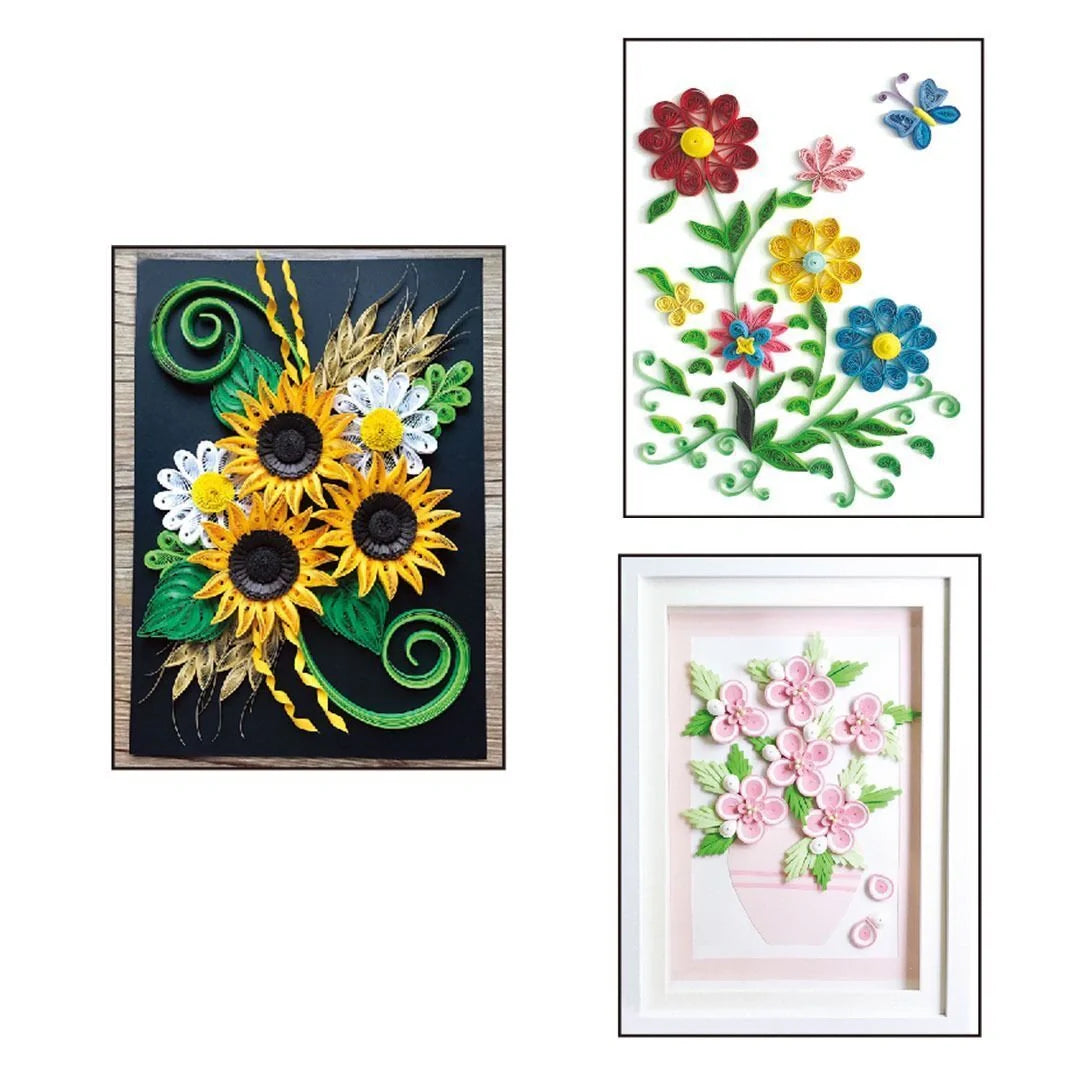 Premium DIY Quill Art Craft Kit with multicoloured paper strips and essential tools for paper quilling