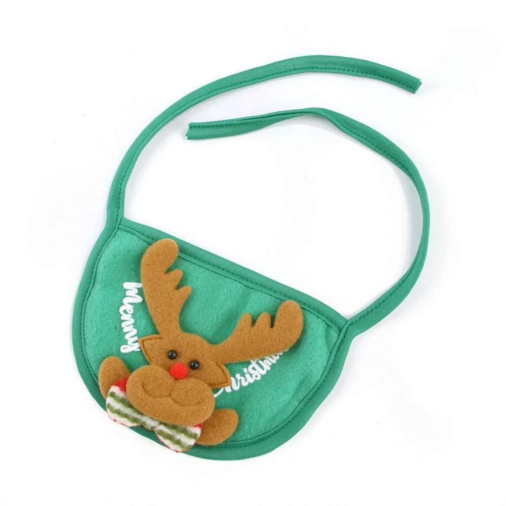 Christmas pet costume in velvet with antlers and bib for winter warmth