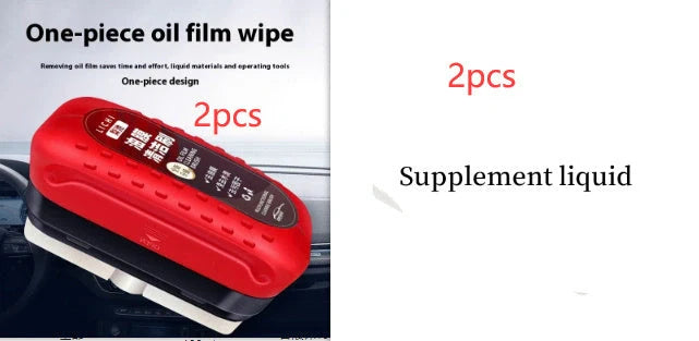 Automotive oil film cleaning brush with hydrophobic effect for windshields and glass surfaces