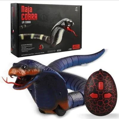 Realistic remote control toy snake with retractable tongue and swinging tail