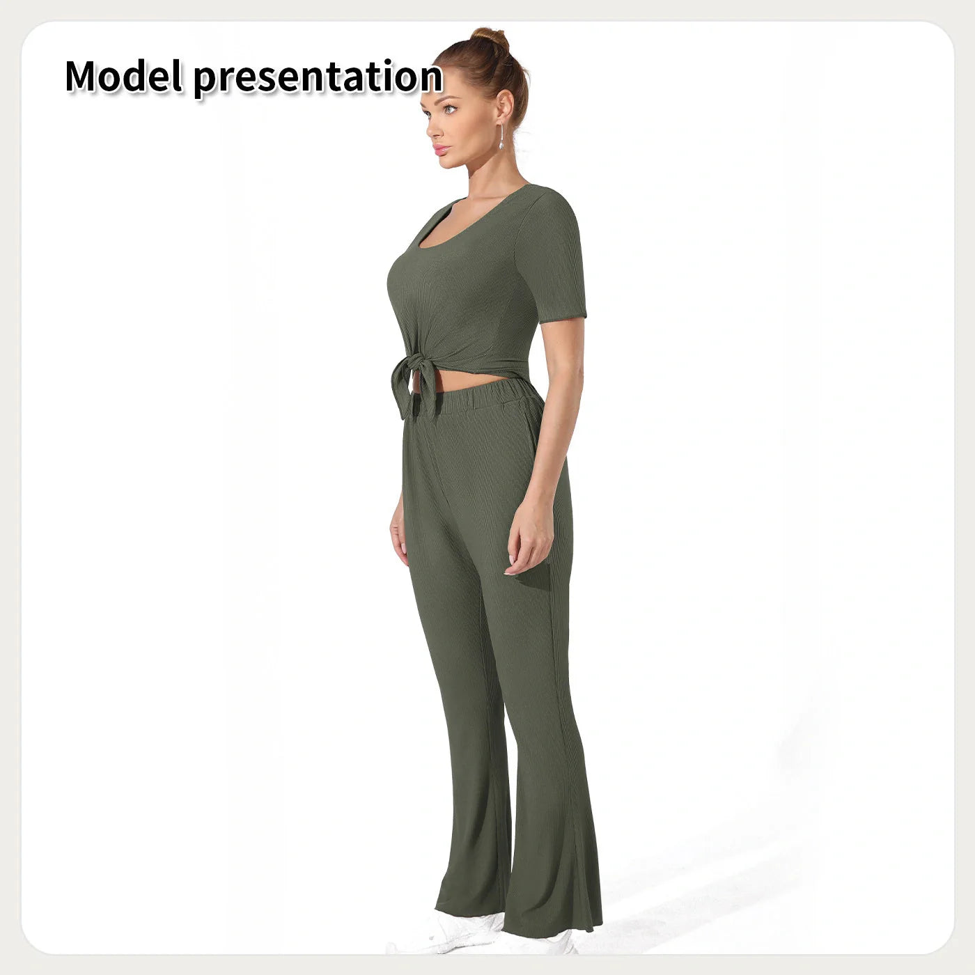 Dark green top and pants set for comfortable casual wear