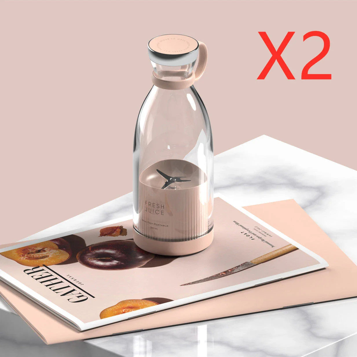 Powerful USB rechargeable smoothie blender with stainless steel blades, compact portable design, and one-touch operation