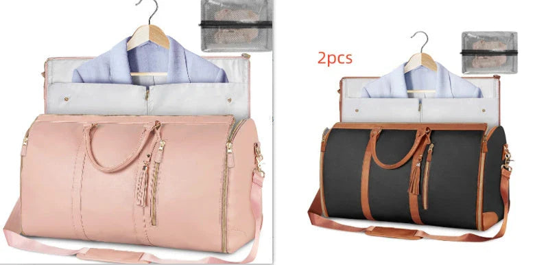 Versatile travel duffel bag for women with waterproof and foldable design, available in various color options