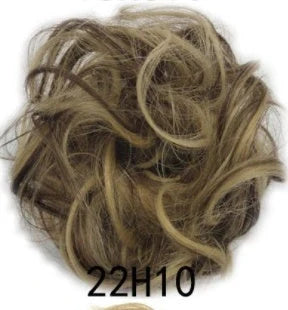 Synthetic wavy curly messy hair bun for women, 12cm diameter, high temperature wire