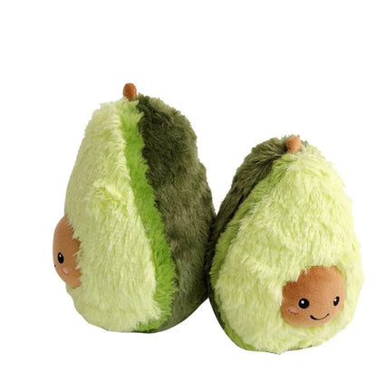 Soft and cuddly plush avocado-shaped pillow in various sizes, perfect for decoration, relaxation, and playtime