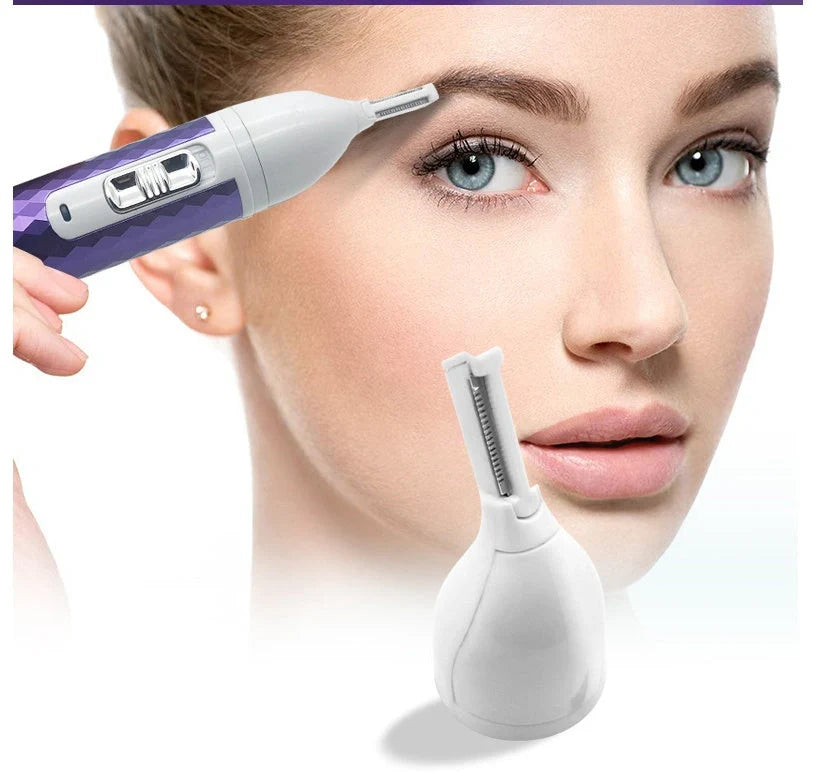 Portable electric razor for women with five interchangeable heads