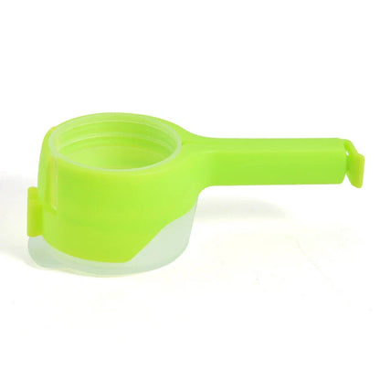 Premium food preservation clip with airtight seal and wide pouring spout to keep snacks fresh