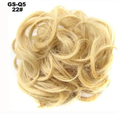 Synthetic wavy curly messy hair bun for women, 12cm diameter, high temperature wire
