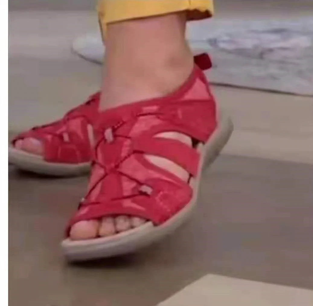 Women's Roman Wedge Sandals with Velcro fastening in various colours
