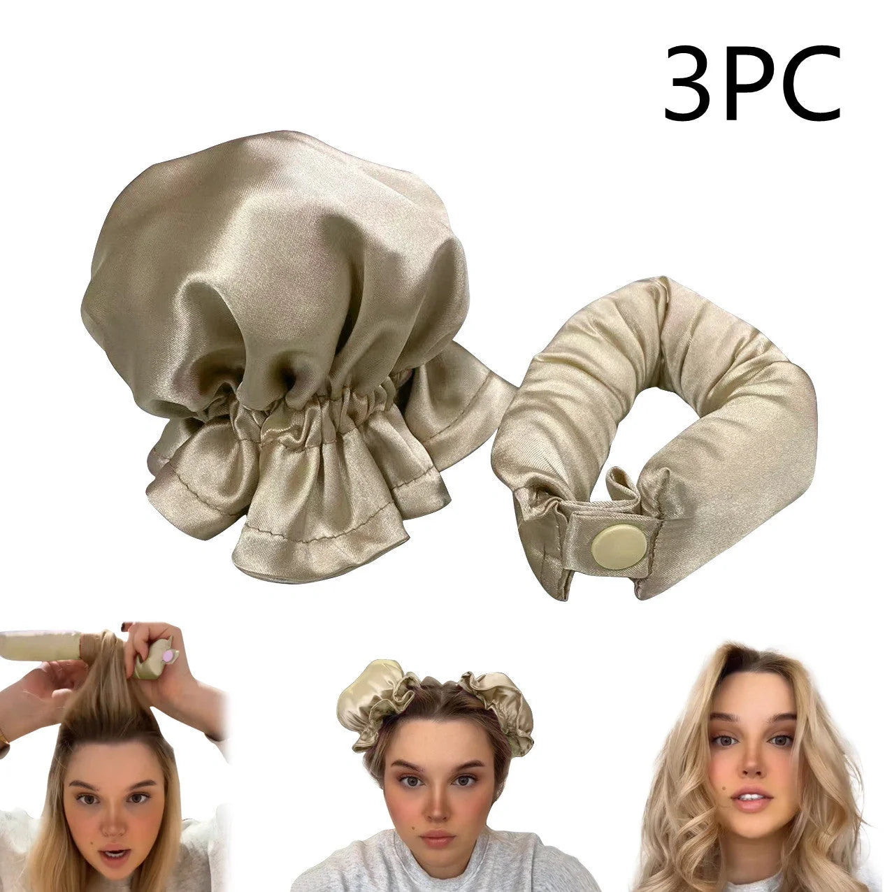 Heatless curl stick with cloth cover for safe overnight hair styling